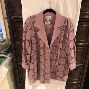3 piece mauve linen suit